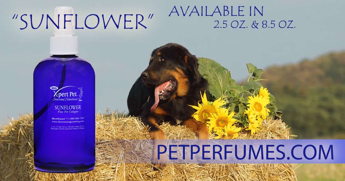 Pet Perfume Scented like Sunflowers in 8.5 Ounce or 2.5 Ounce Size.